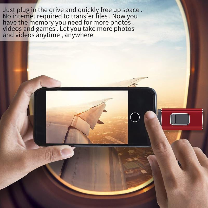 High-Speed Flash Drive for Iphone & Type-C & Android & PC, USB 3.0 External Drive, Memory Stick Photo Stick Thumb Drive Pendrive, Plug and Play with App, 64GB 128GB 256GB 512GB 1TB Portable Backup Storage