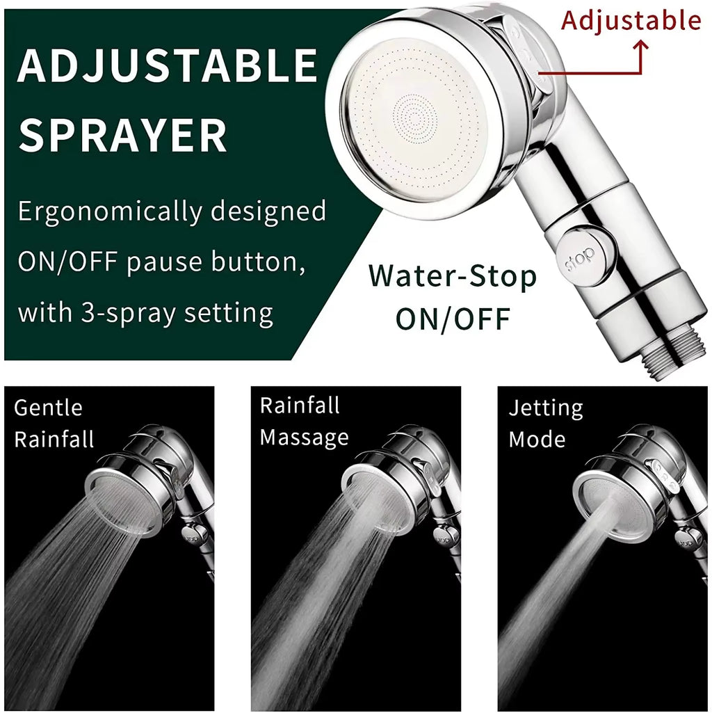 New Shower Faucet Set Hose Handheld Shower Head Spray Tap Attachment Sprayer Sink Bathroom Fixture Wall Mounted Silver Sprayers
