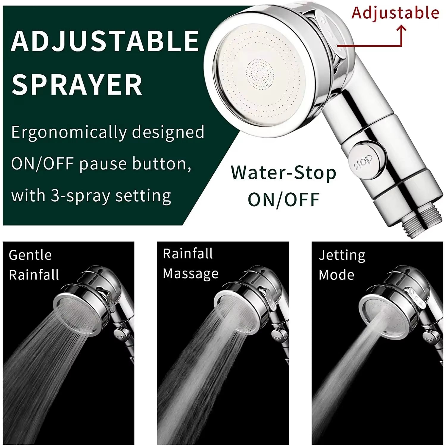New Shower Faucet Set Hose Handheld Shower Head Spray Tap Attachment Sprayer Sink Bathroom Fixture Wall Mounted Silver Sprayers