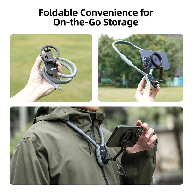 Silicone Telesin Magnetic Neck Hold Mount Selfie Stick Tripod for Cellphone for Iphone 15 14 13 12 Pro Max for HUAWEI SAMSUNG Accessories Smartphone Kindleholderremote Spigen Phonecase