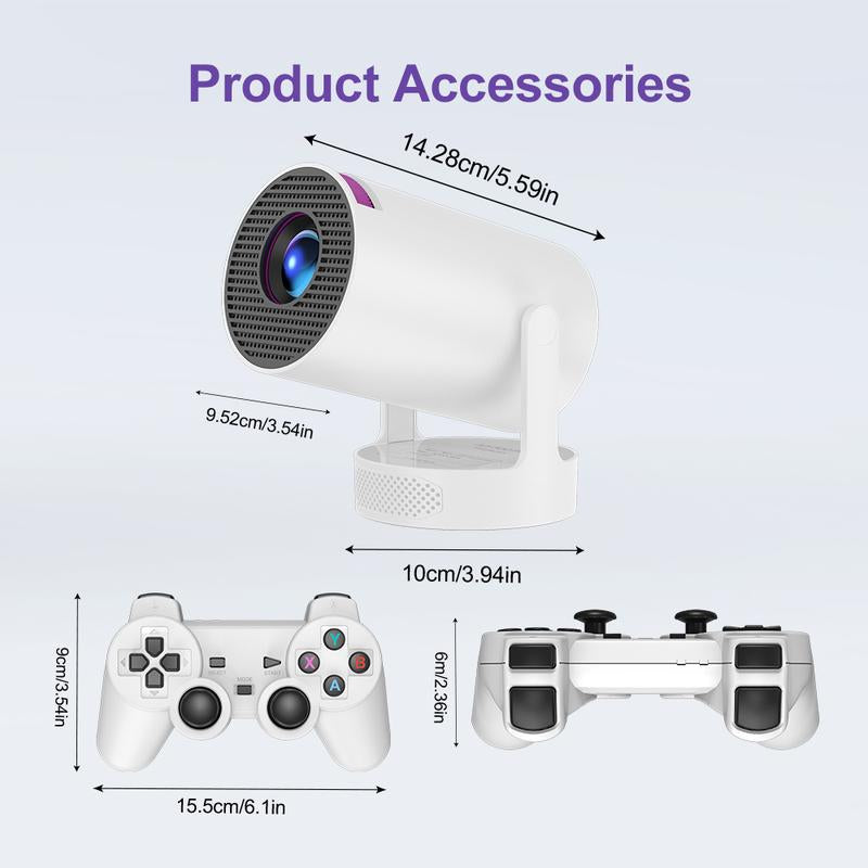 VELEC G300 PRO Hifi-Retro Game Projector: the Perfect Combination of Retro Game Console and Projector. It Has More than 15000+ Games. White #Springtok Controllers Audio