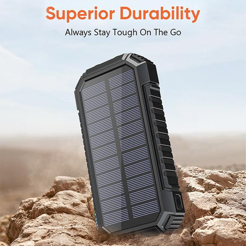 Solar Power Bank 26800Mah, Wireless Portable Charger Fast Charge 3.0A Solar Charger External Battery with 4 Outputs & Flashlight for Phone, Tablet and Camping Outdoors, Best Gifts for Family, Friends