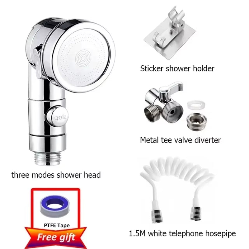 New Shower Faucet Set Hose Handheld Shower Head Spray Tap Attachment Sprayer Sink Bathroom Fixture Wall Mounted Silver Sprayers