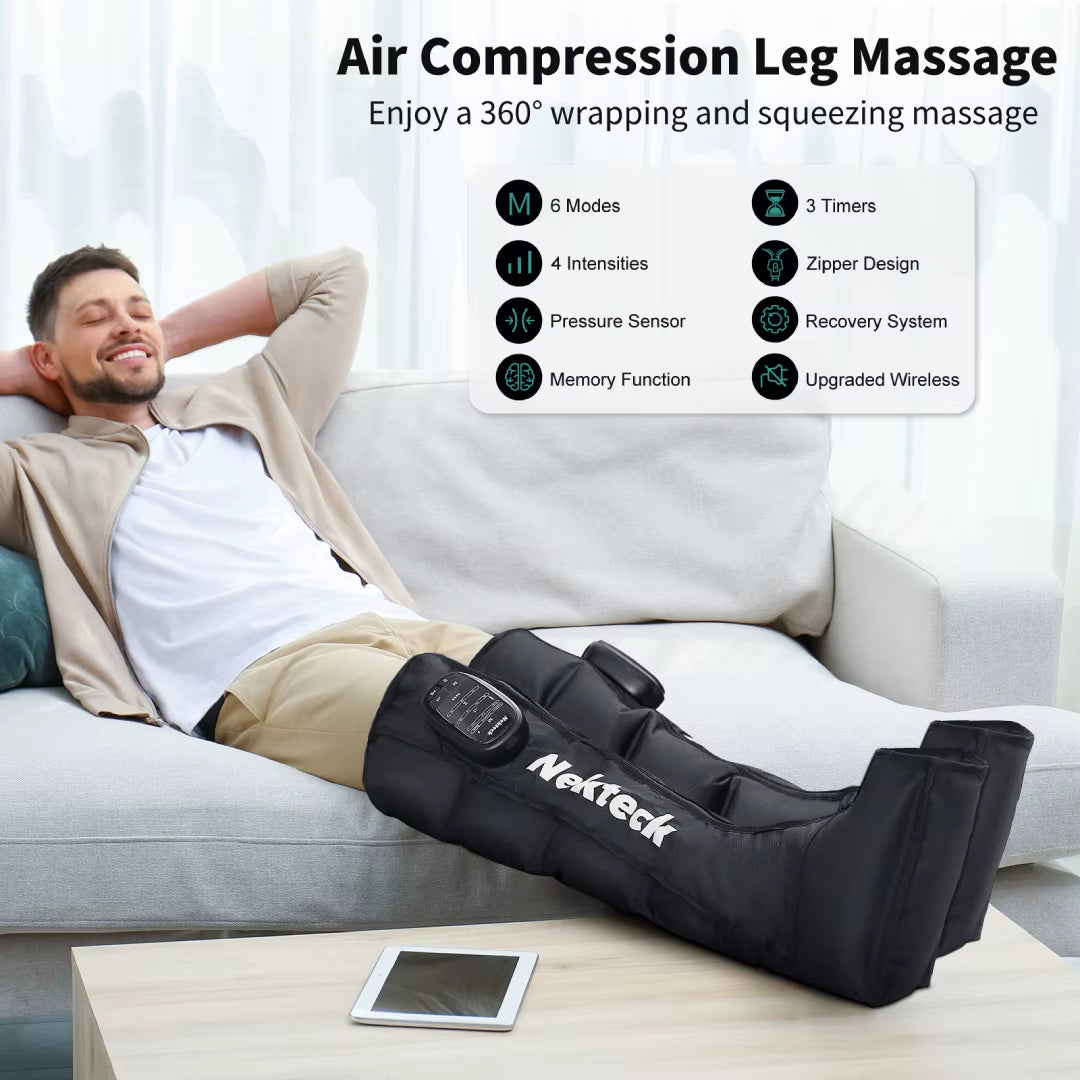 1 Pcs Air Pressure Leg Massager Cordless Foot Massage Boots Kneading Squeeze Deep Relaxation Calf with Storage Bag