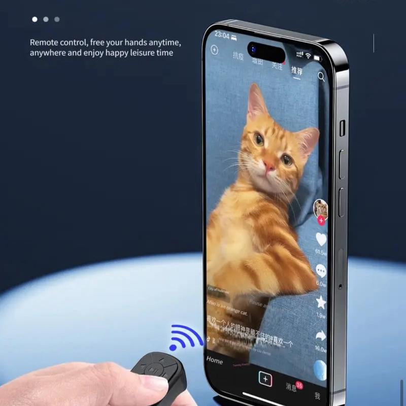 Wireless Mobile Phone Ring Remote Control with Page Turning for Selfies and Photos -USB Charging Portable Android Cellphone Camera Smartphone