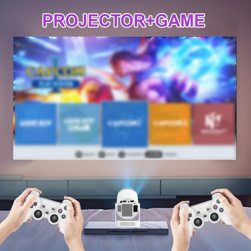 VELEC G300 PRO Hifi-Retro Game Projector: the Perfect Combination of Retro Game Console and Projector. It Has More than 15000+ Games. White #Springtok Controllers Audio
