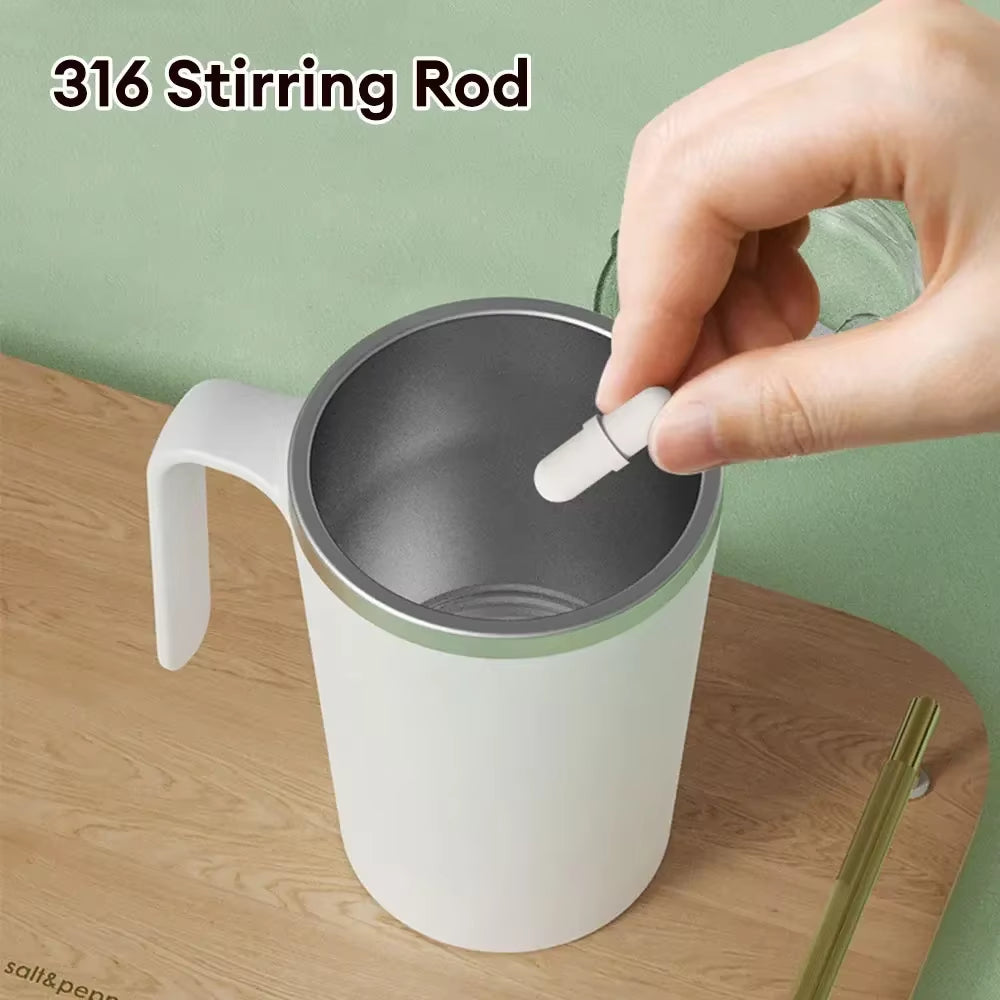 400Ml Portable Automatic Mixing Cup Rechargeable Stainless Steel Automatic Self-Stirring Mug with Lid Travel Coffee Milk Mug