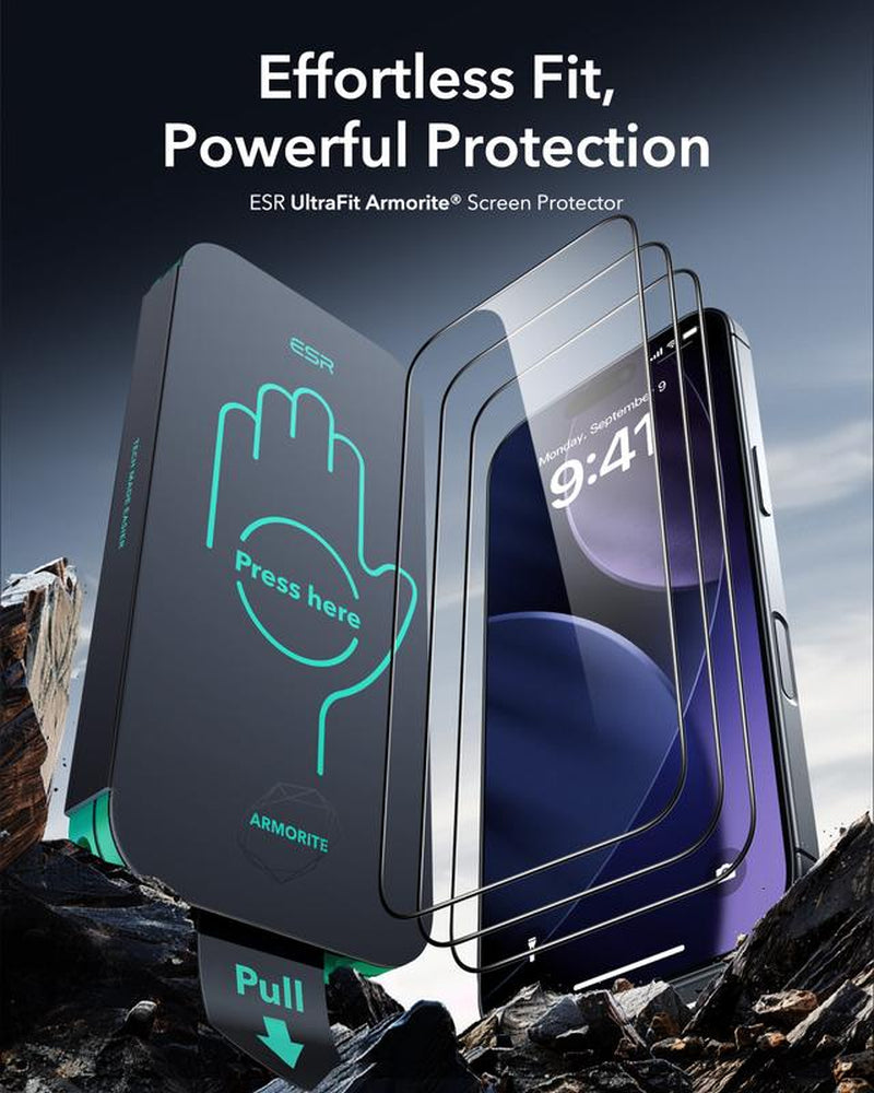 ESR Invisible Bodyguard for Iphone 17Promax/17Pro/17Air/17/16/15 7X Armorite Privacy Glass 3-Pack Ultimate Privacy Bubble-Free Install Military-Grade Protection