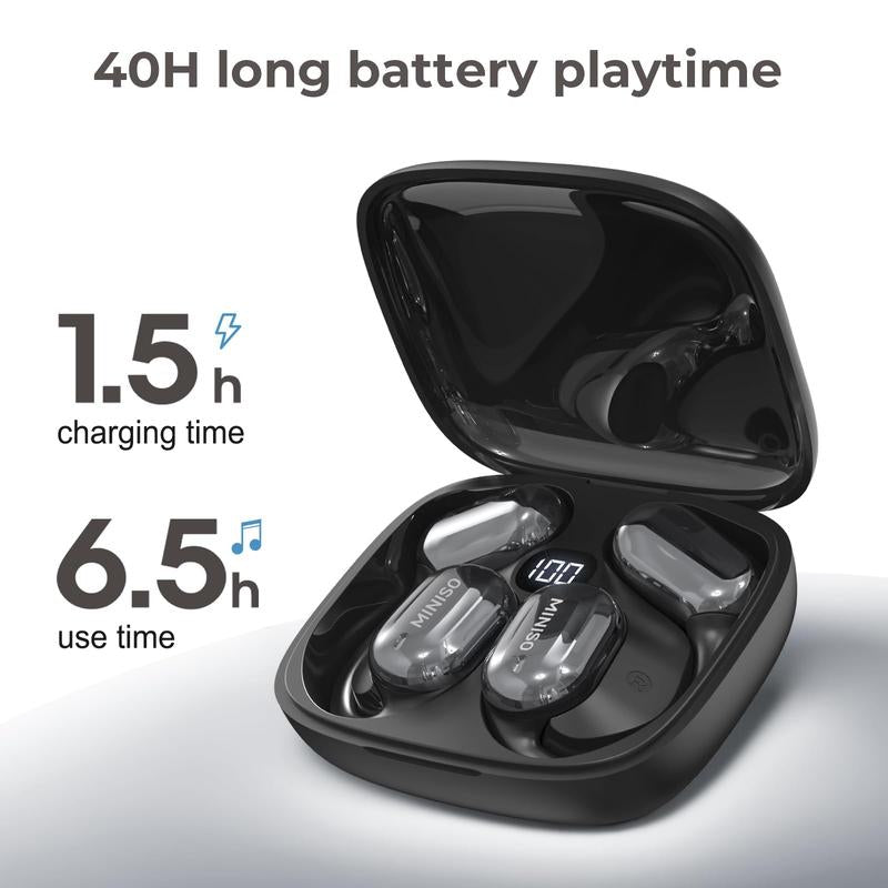MINISO MS162 Wireless Bluetooth 5.4 HIFI Sound Quality Bluetooth Headphones Sports Gaming with Low Latency Earbuds Touch Control IPX5 Waterproof with Microphone Earphones Headsets