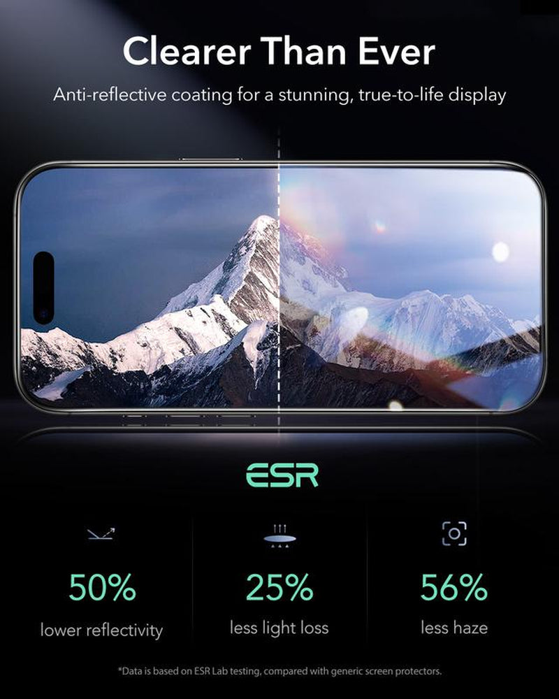 ESR Invisible Bodyguard for Iphone 17Promax/17Pro/17Air/17/16/15 7X Armorite Privacy Glass 3-Pack Ultimate Privacy Bubble-Free Install Military-Grade Protection