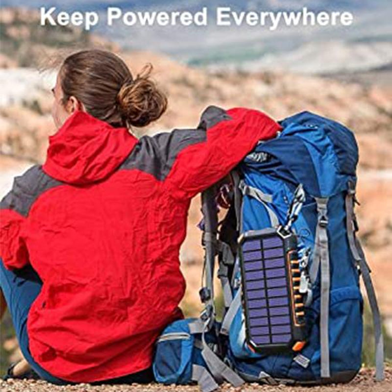 Solar Power Bank 26800Mah, Wireless Portable Charger Fast Charge 3.0A Solar Charger External Battery with 4 Outputs & Flashlight for Phone, Tablet and Camping Outdoors, Best Gifts for Family, Friends
