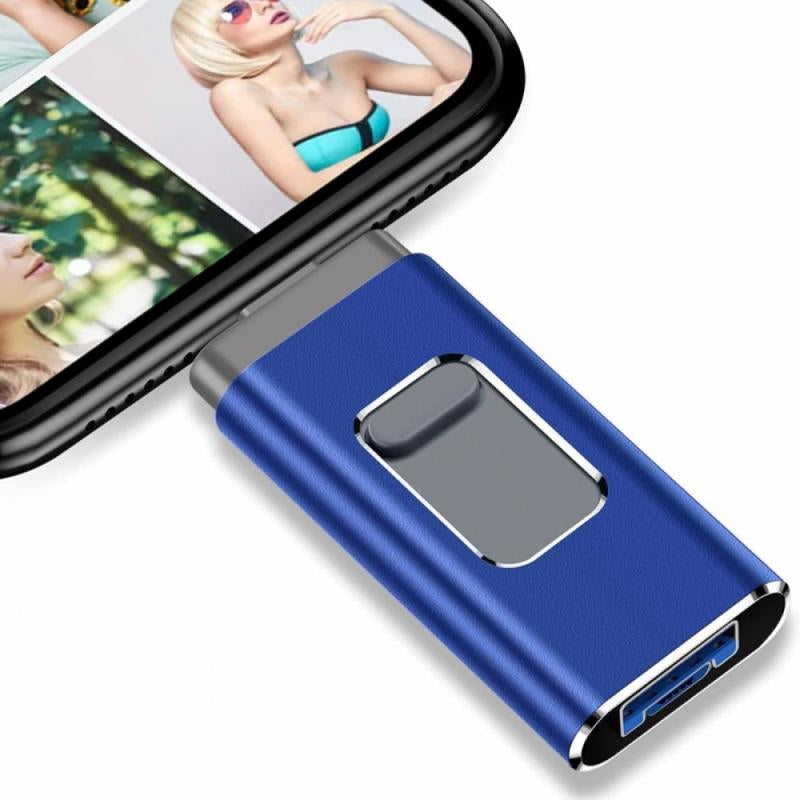 High-Speed Flash Drive for Iphone & Type-C & Android & PC, USB 3.0 External Drive, Memory Stick Photo Stick Thumb Drive Pendrive, Plug and Play with App, 64GB 128GB 256GB 512GB 1TB Portable Backup Storage