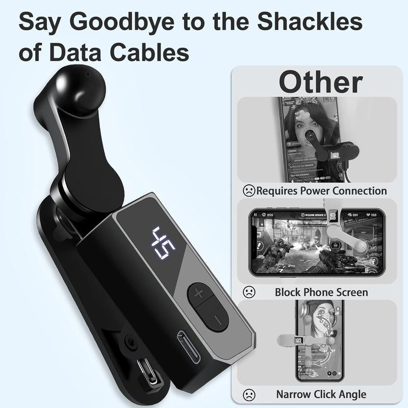 Portable Auto Clicker for Iphone Ipad Android Built-In Battery with Strong Battery Life Hands-Free Silent Operation Handy, Auto Tapper for Tiktok Live，Gaming,Likes & Reward Tasks (Black)