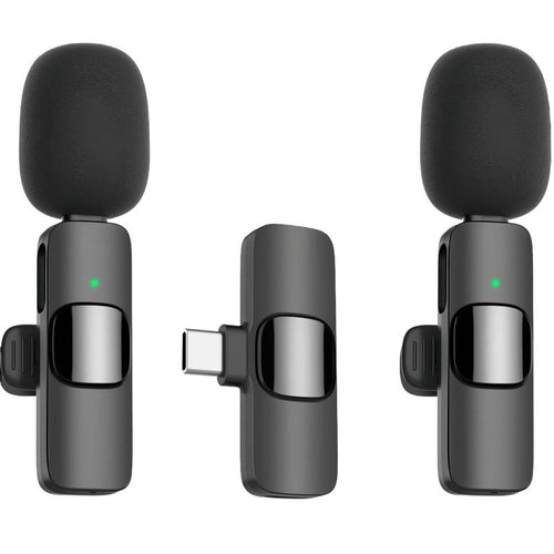2 Pack Wireless Lavalier Microphone for Iphone Ipad and Android Phone, Lapel Mic Plug and Play Wireless Mic Noise Reduction Mini Microphone for Video Recording Interview Podcast Vlog Youtube Tiktok