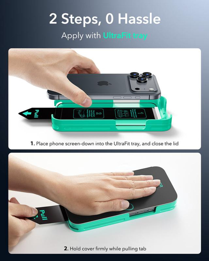 ESR Invisible Bodyguard for Iphone 17Promax/17Pro/17Air/17/16/15 7X Armorite Privacy Glass 3-Pack Ultimate Privacy Bubble-Free Install Military-Grade Protection