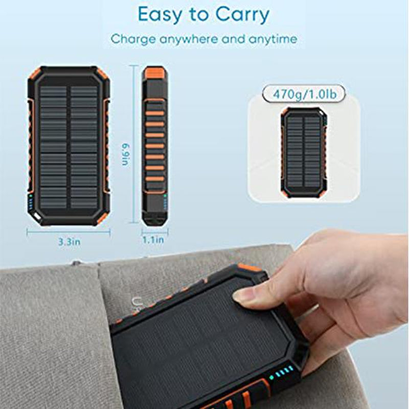 Solar Power Bank 26800Mah, Wireless Portable Charger Fast Charge 3.0A Solar Charger External Battery with 4 Outputs & Flashlight for Phone, Tablet and Camping Outdoors, Best Gifts for Family, Friends