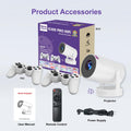 VELEC G300 PRO Hifi-Retro Game Projector: the Perfect Combination of Retro Game Console and Projector. It Has More than 15000+ Games. White #Springtok Controllers Audio