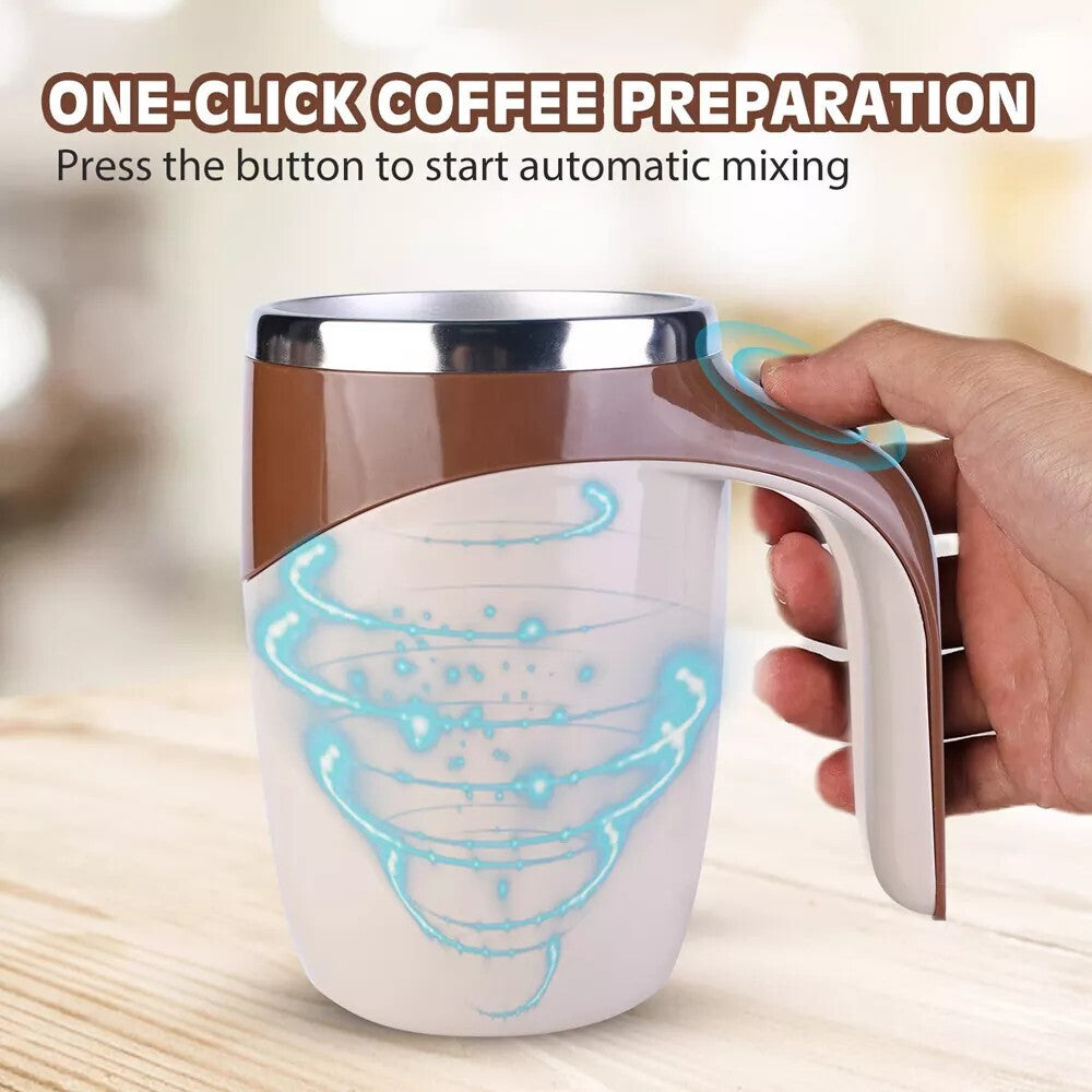 Automatic Self Mixing Magnetic Coffee Cup Stainless Steel Milk Self Stirring Mug