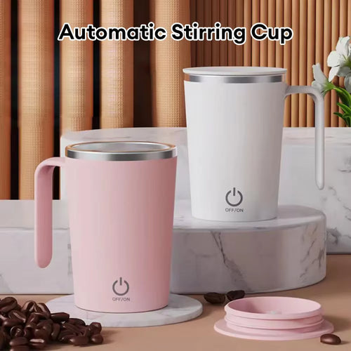 400Ml Portable Automatic Mixing Cup Rechargeable Stainless Steel Automatic Self-Stirring Mug with Lid Travel Coffee Milk Mug