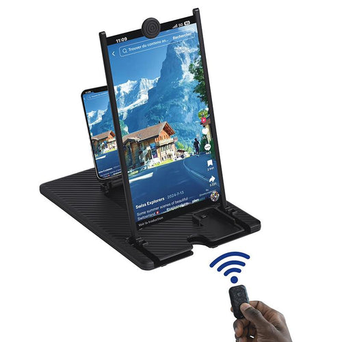 5-In-1 Vertical Screen Amplifier HD Version with Bluetooth-Compatible Remote, 3D Foldable Smartphone Stand, Compatible with All Phones