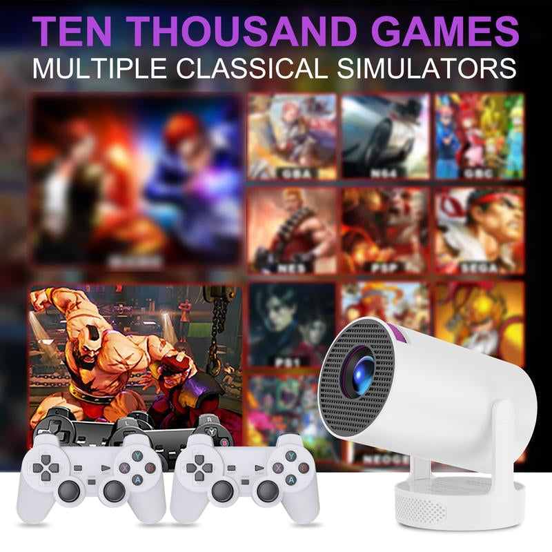 VELEC G300 PRO Hifi-Retro Game Projector: the Perfect Combination of Retro Game Console and Projector. It Has More than 15000+ Games. White #Springtok Controllers Audio