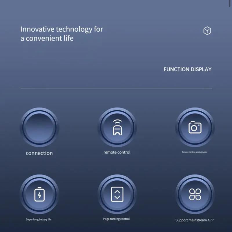 Wireless Mobile Phone Ring Remote Control with Page Turning for Selfies and Photos -USB Charging Portable Android Cellphone Camera Smartphone