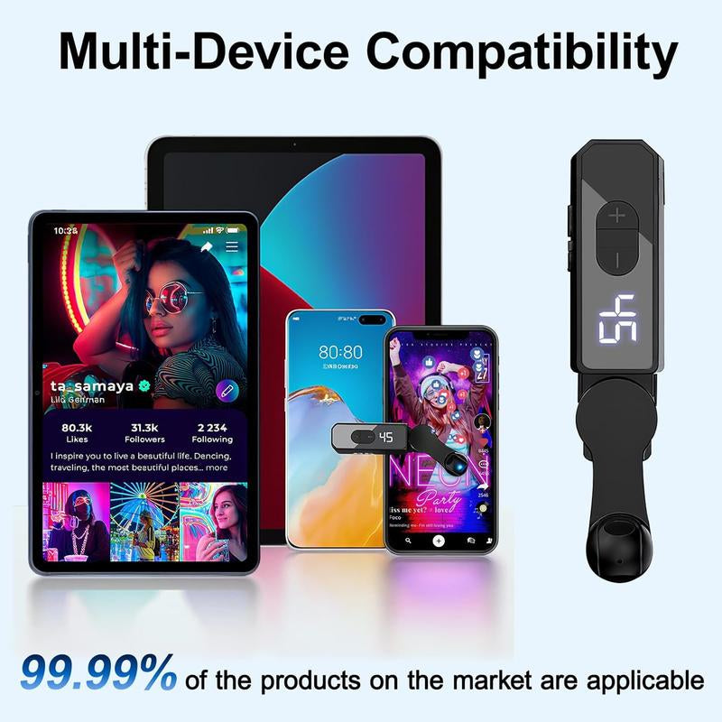 Portable Auto Clicker for Iphone Ipad Android Built-In Battery with Strong Battery Life Hands-Free Silent Operation Handy, Auto Tapper for Tiktok Live，Gaming,Likes & Reward Tasks (Black)