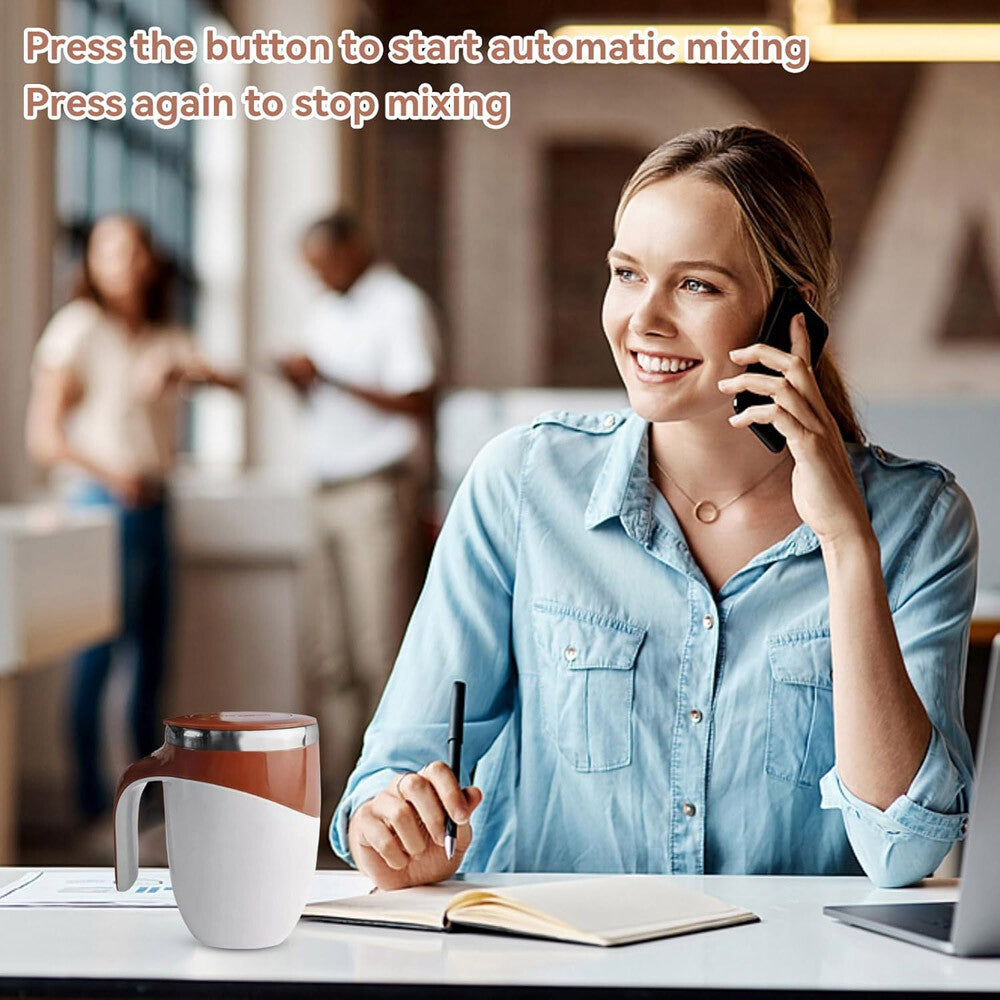 Automatic Self Mixing Magnetic Coffee Cup Stainless Steel Milk Self Stirring Mug